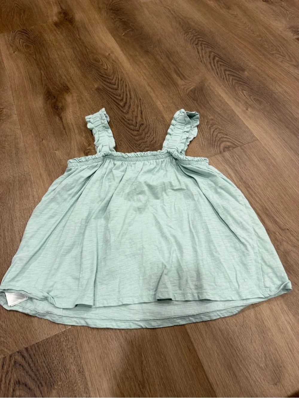 GAP Light Mint Green Ruffle Strap Tank Top